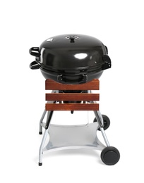 New modern barbecue grill on white background