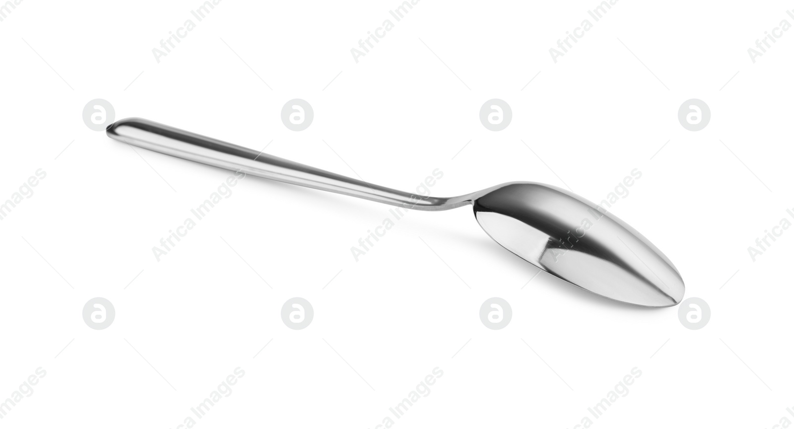 Photo of One new clean spoon isolated on white