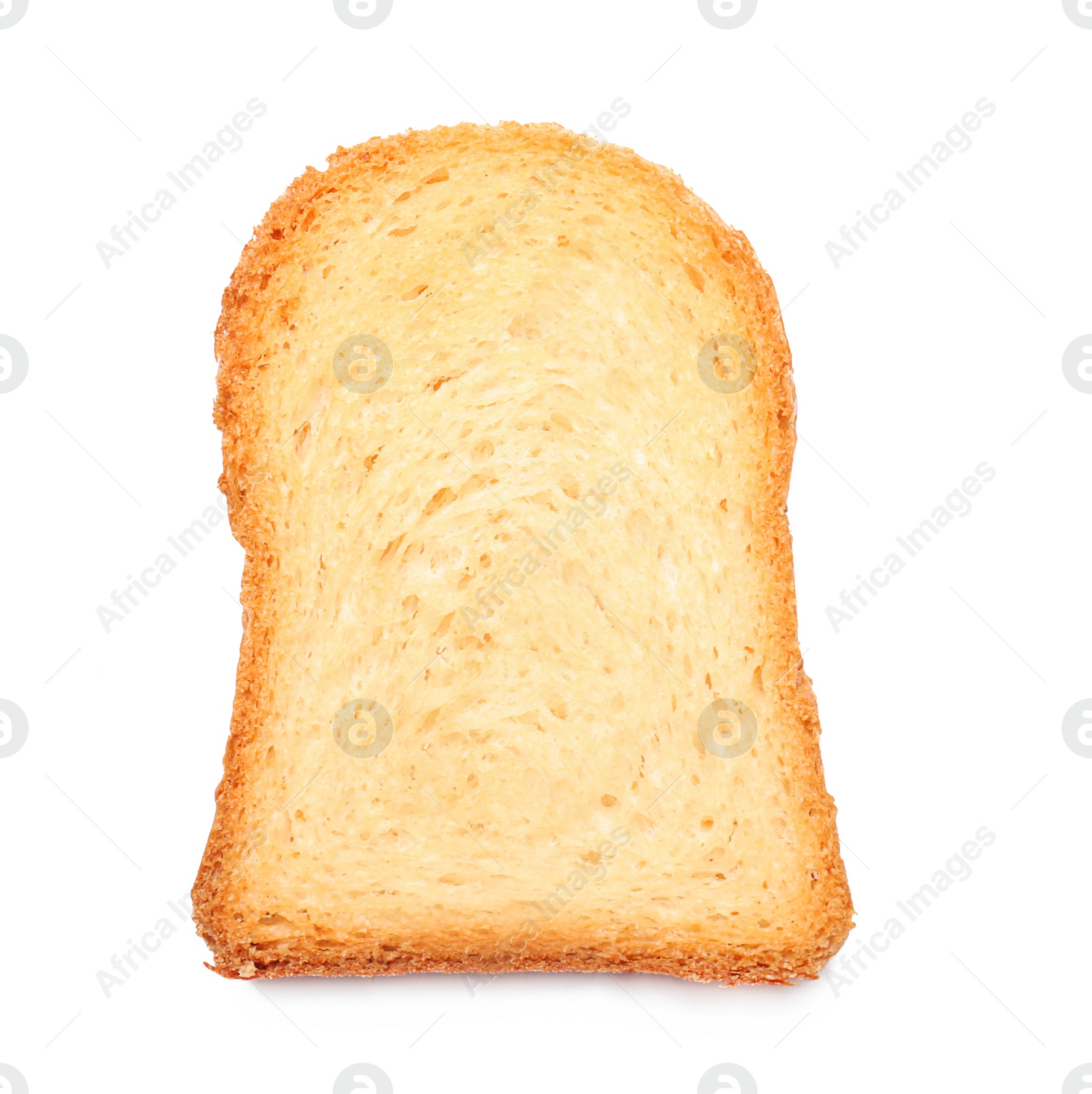 Photo of Toasted bread on white background, top view