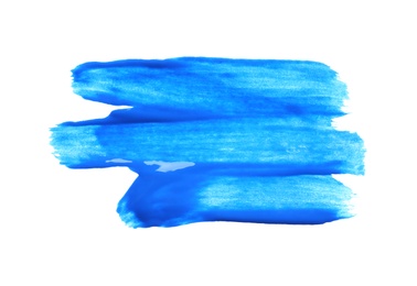 Abstract brushstroke of blue paint isolated on white