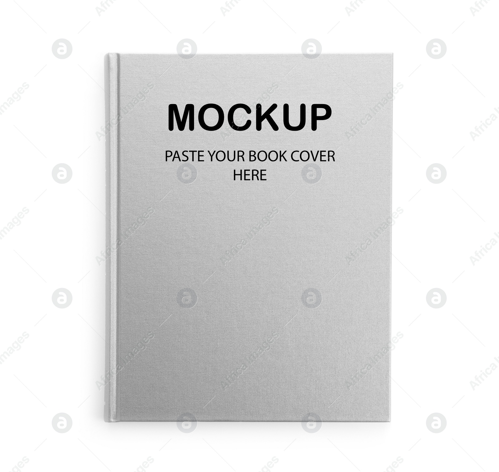 Image of Book with text Mockup, Paste Your Book Cover Here on white background, top view