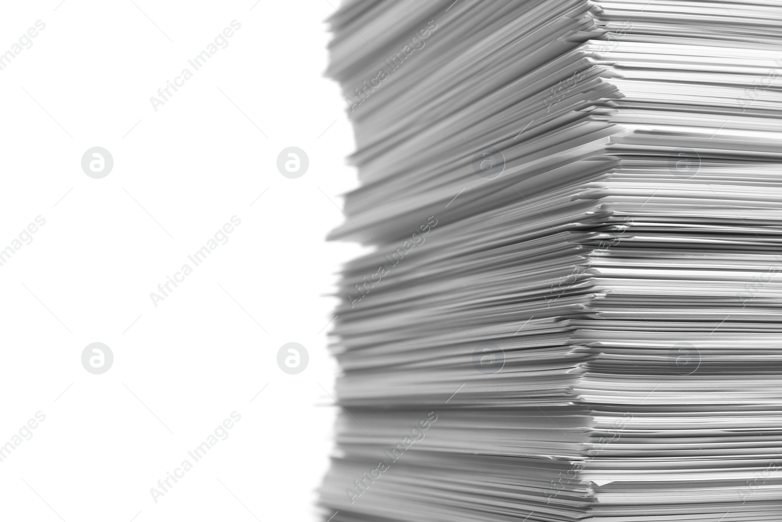 Photo of Stack of paper sheets on white background