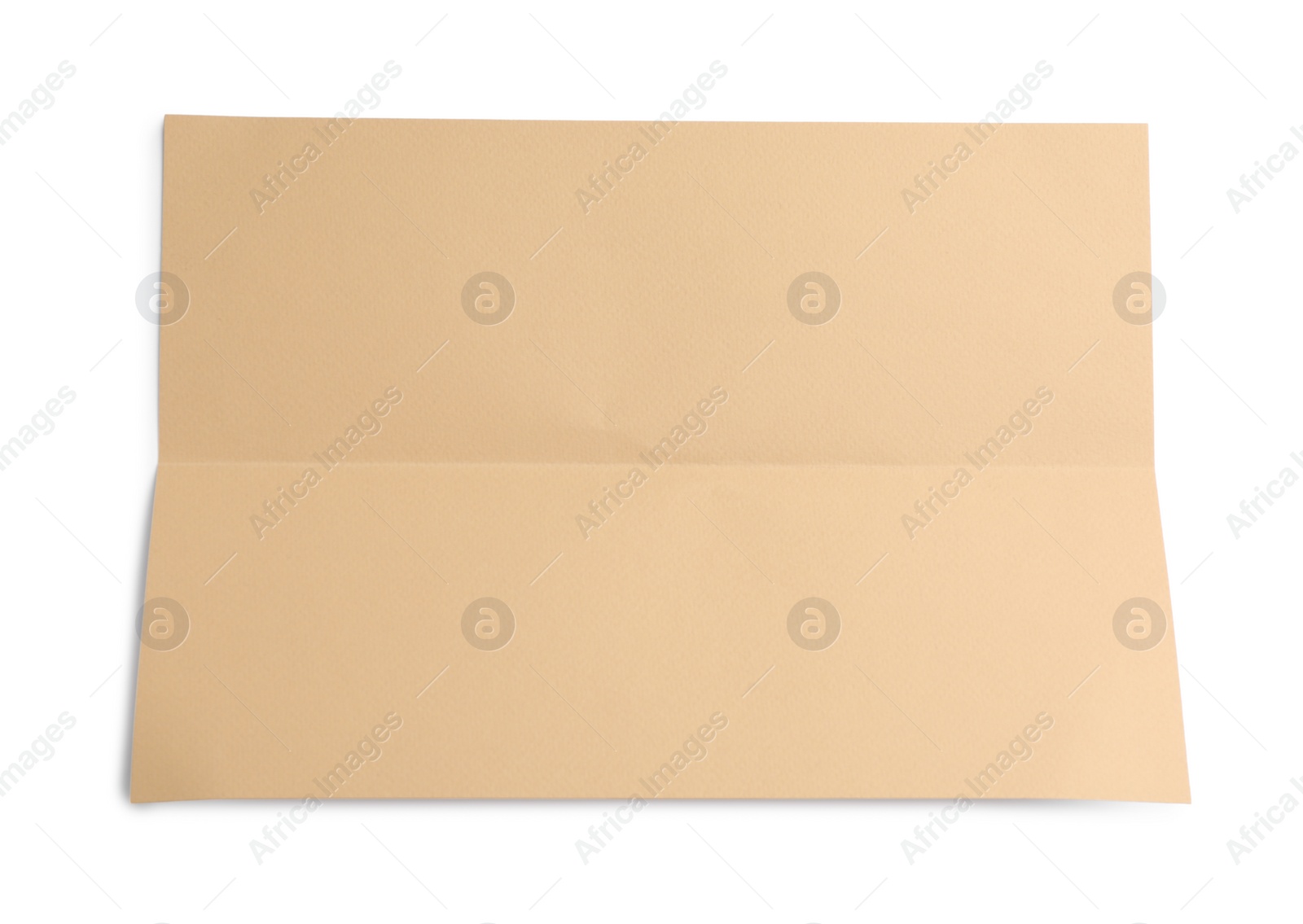 Photo of Sheet of brown paper on white background, top view