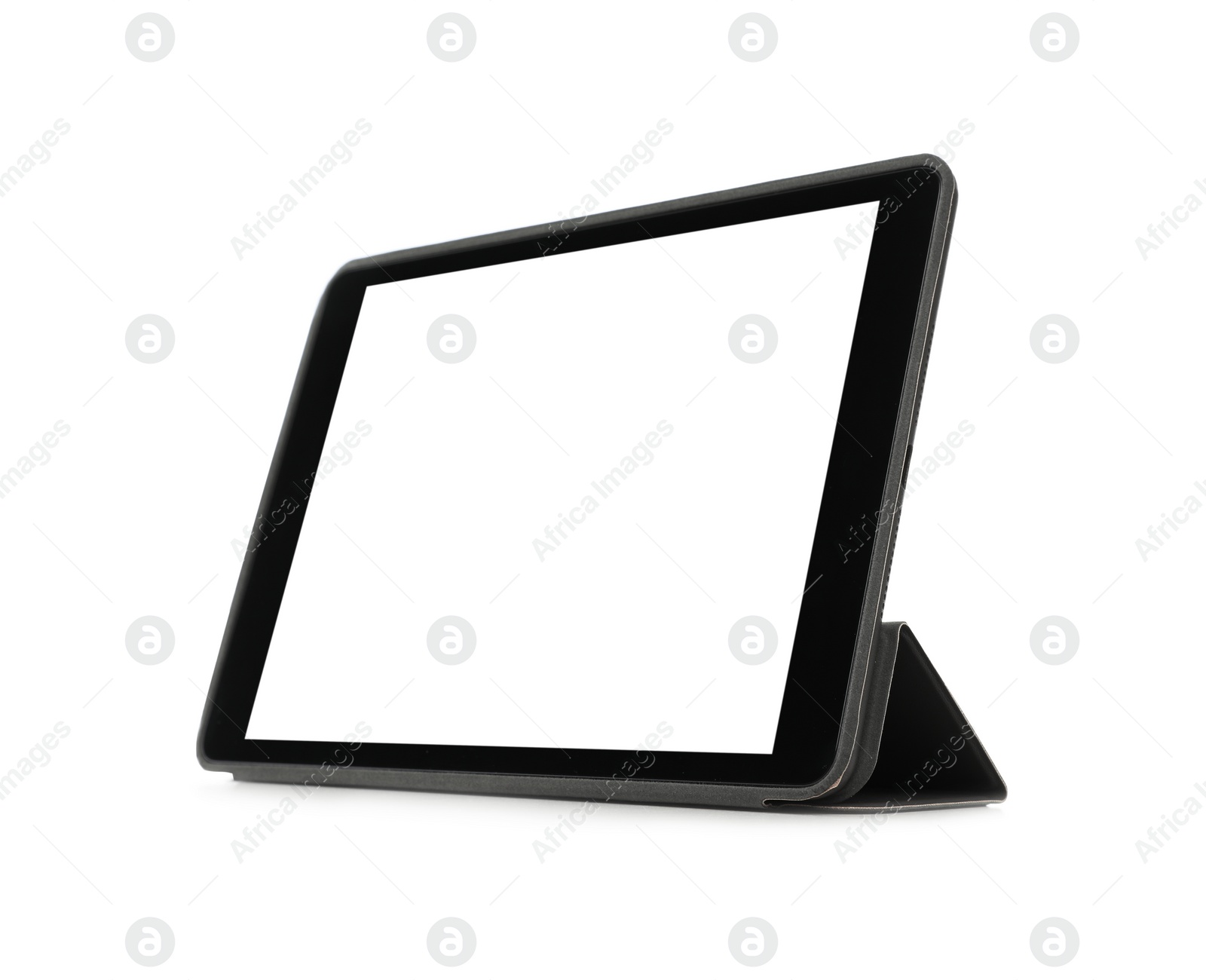 Photo of Tablet computer with blank screen isolated on white. Modern gadget