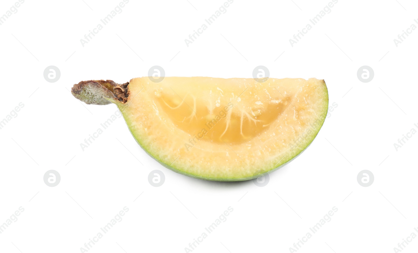 Photo of Slice of delicious feijoa isolated on white