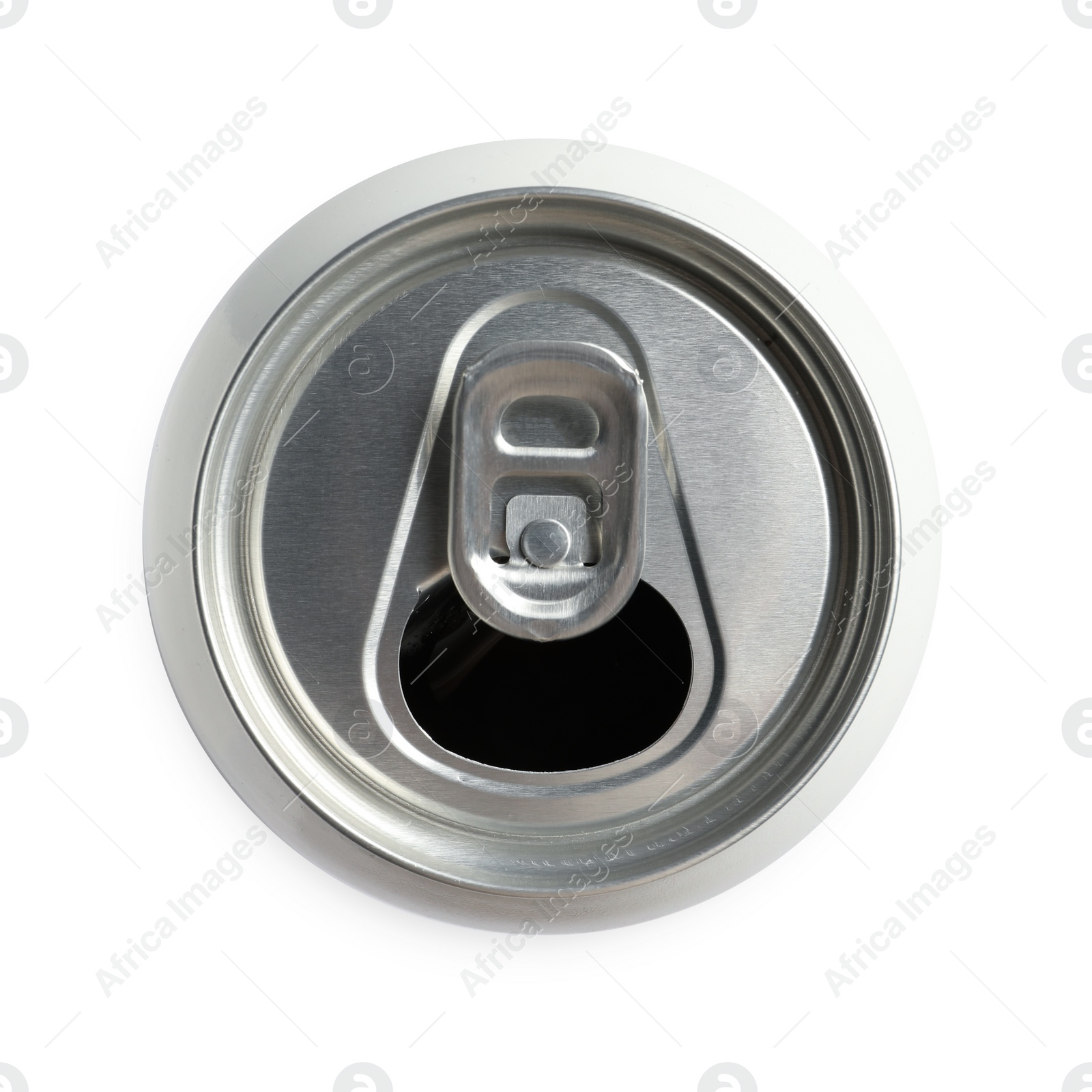 Photo of Aluminium can isolated on white, top view