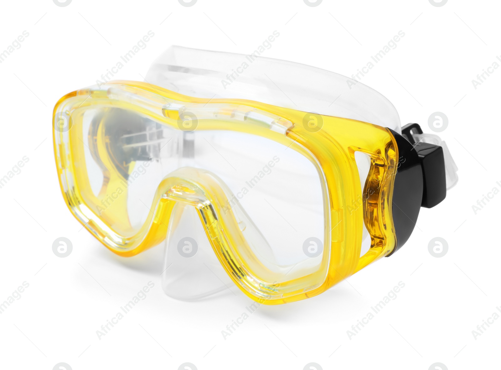 Photo of Swim goggles on white background. Beach object