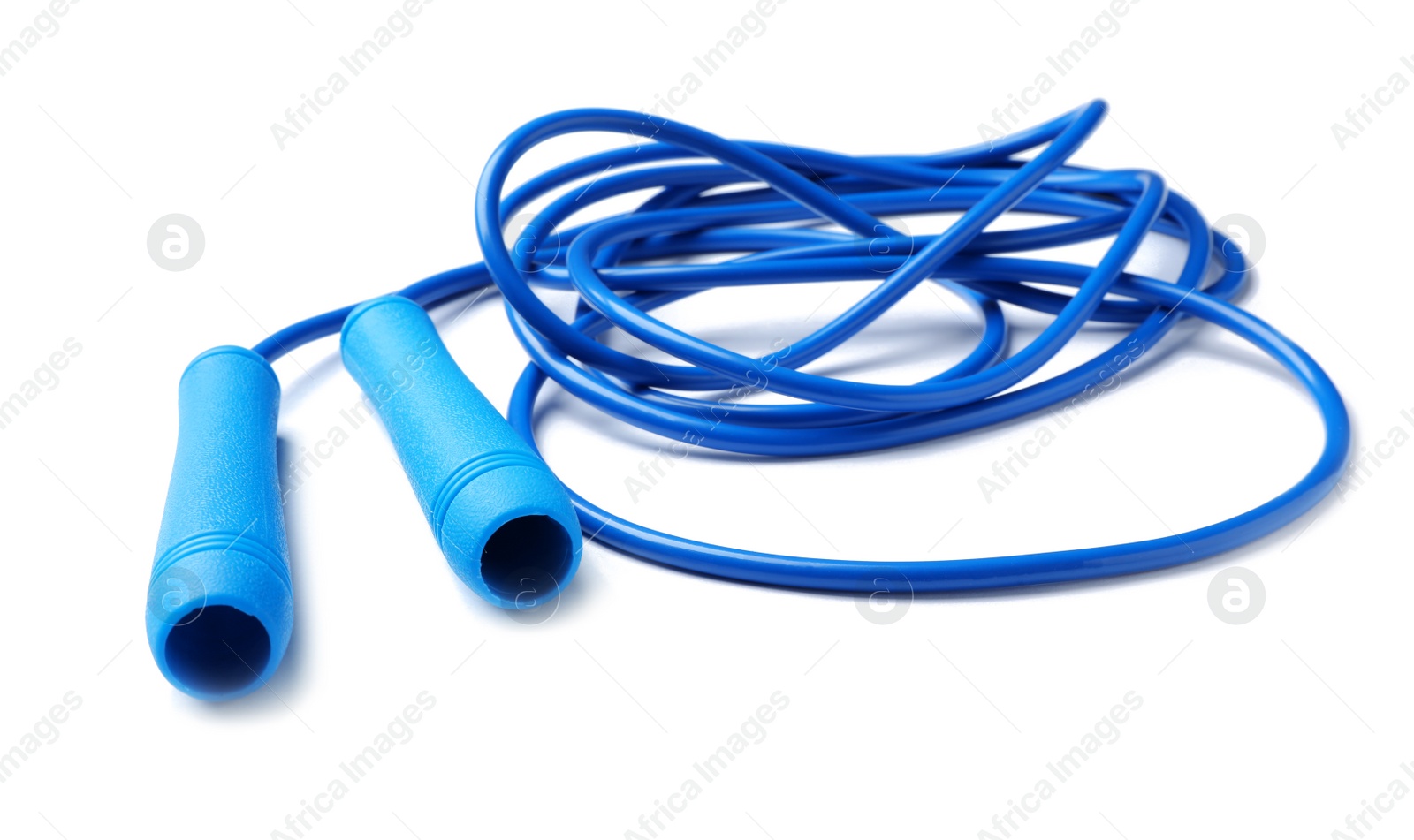 Photo of Jump rope on white background. Sports equipment