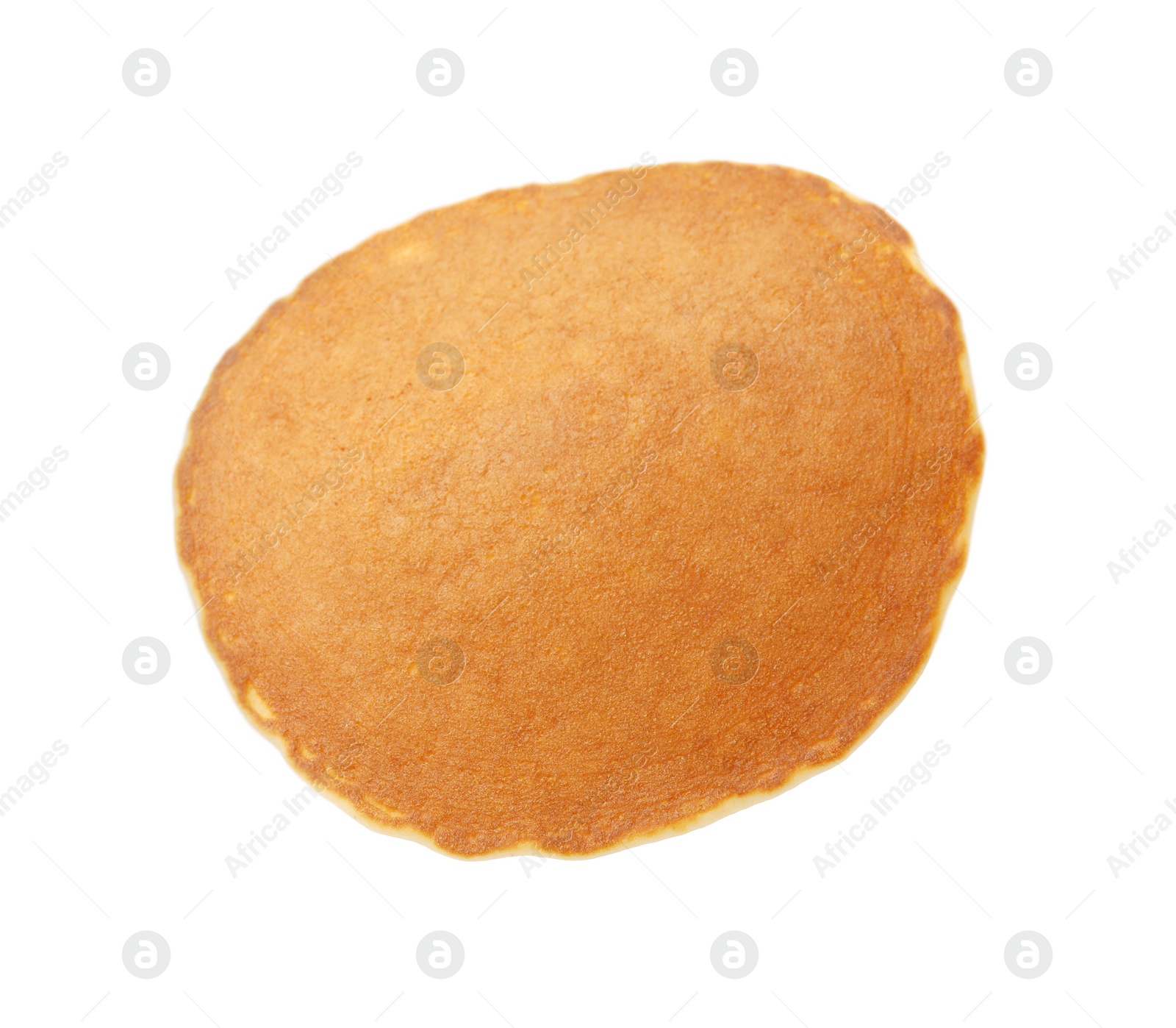 Photo of One fresh pancake isolated on white. Tasty breakfast