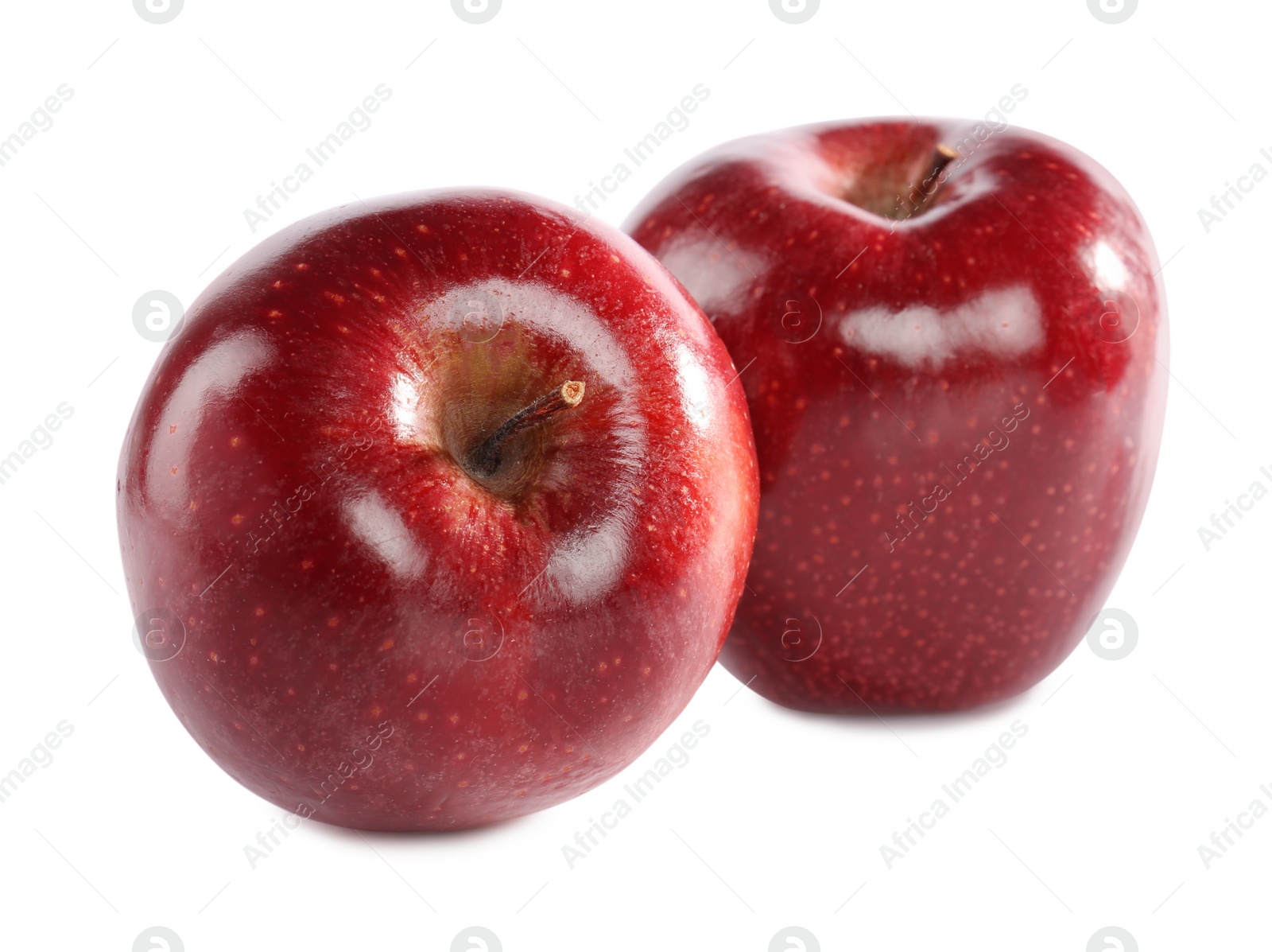 Photo of Fresh juicy red apples isolated on white