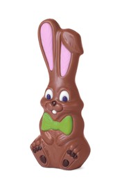 Chocolate bunny isolated on white. Easter celebration
