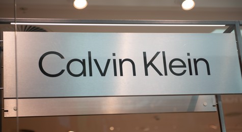 WARSAW, POLAND - AUGUST 05, 2022: Signboard of Calvin Klein clothing store in shopping mall