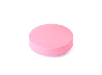 Photo of Pill on white background. Medical care and treatment