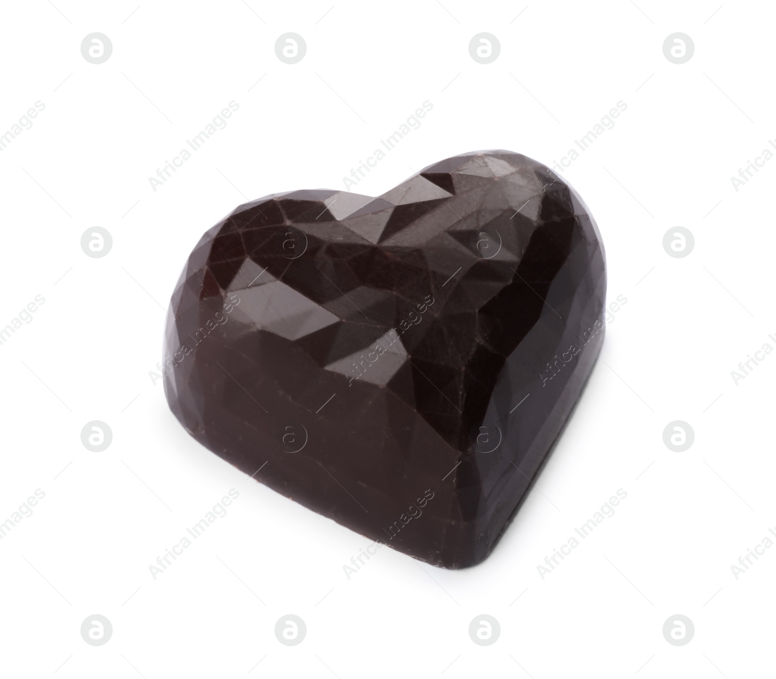 Photo of Beautiful heart shaped chocolate candy isolated on white
