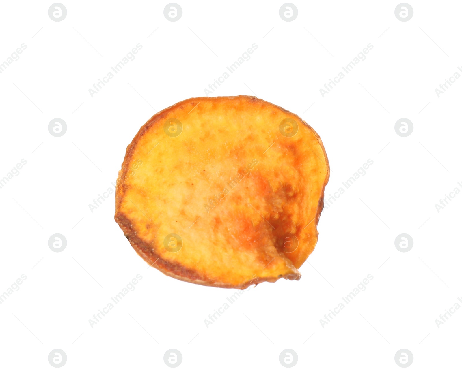 Photo of Tasty sweet potato chip isolated on white