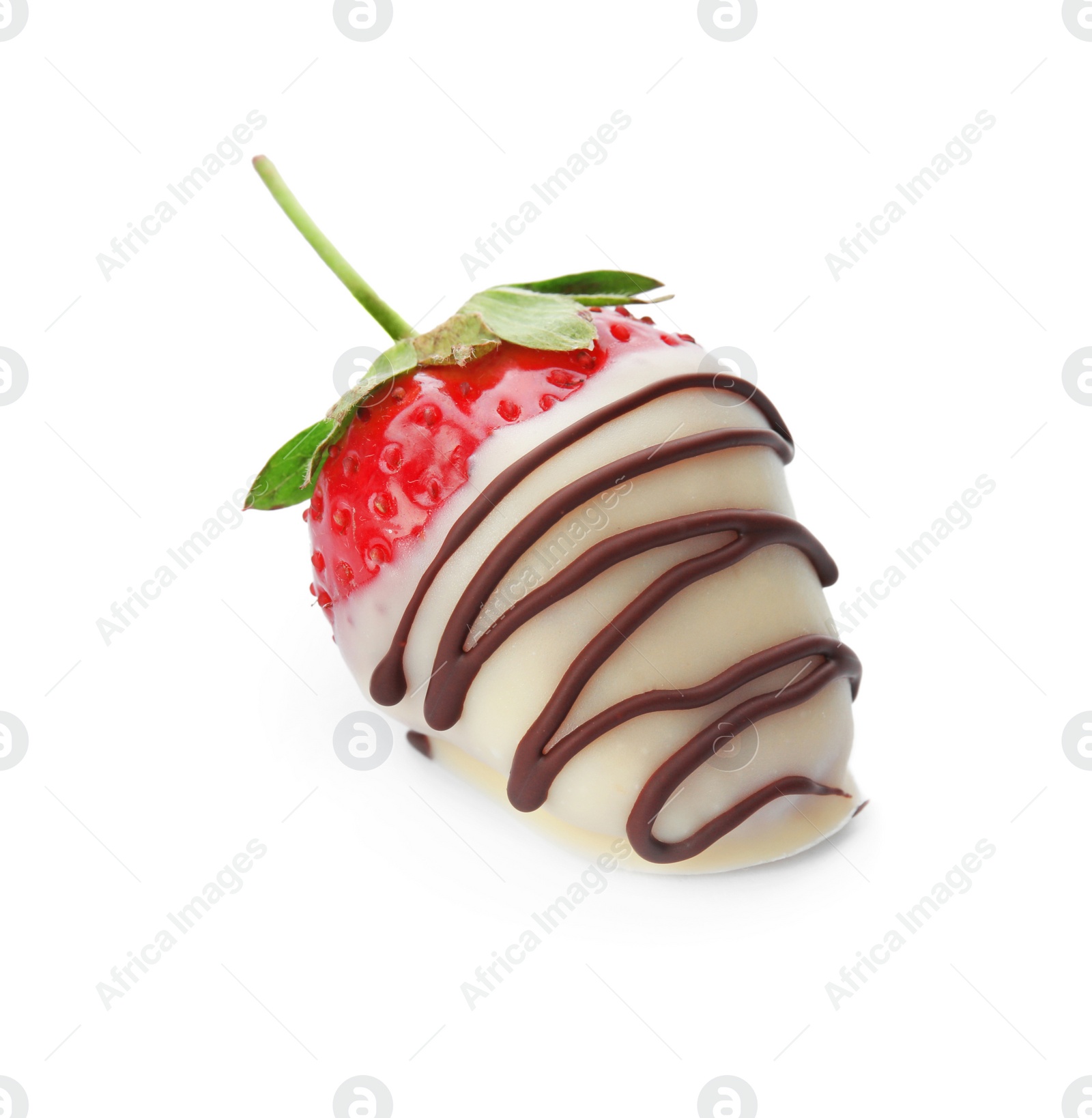 Photo of Delicious chocolate covered strawberry on white background