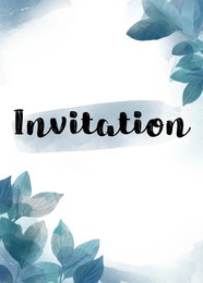 Illustration of Beautiful invitation card with watercolor floral design on white background