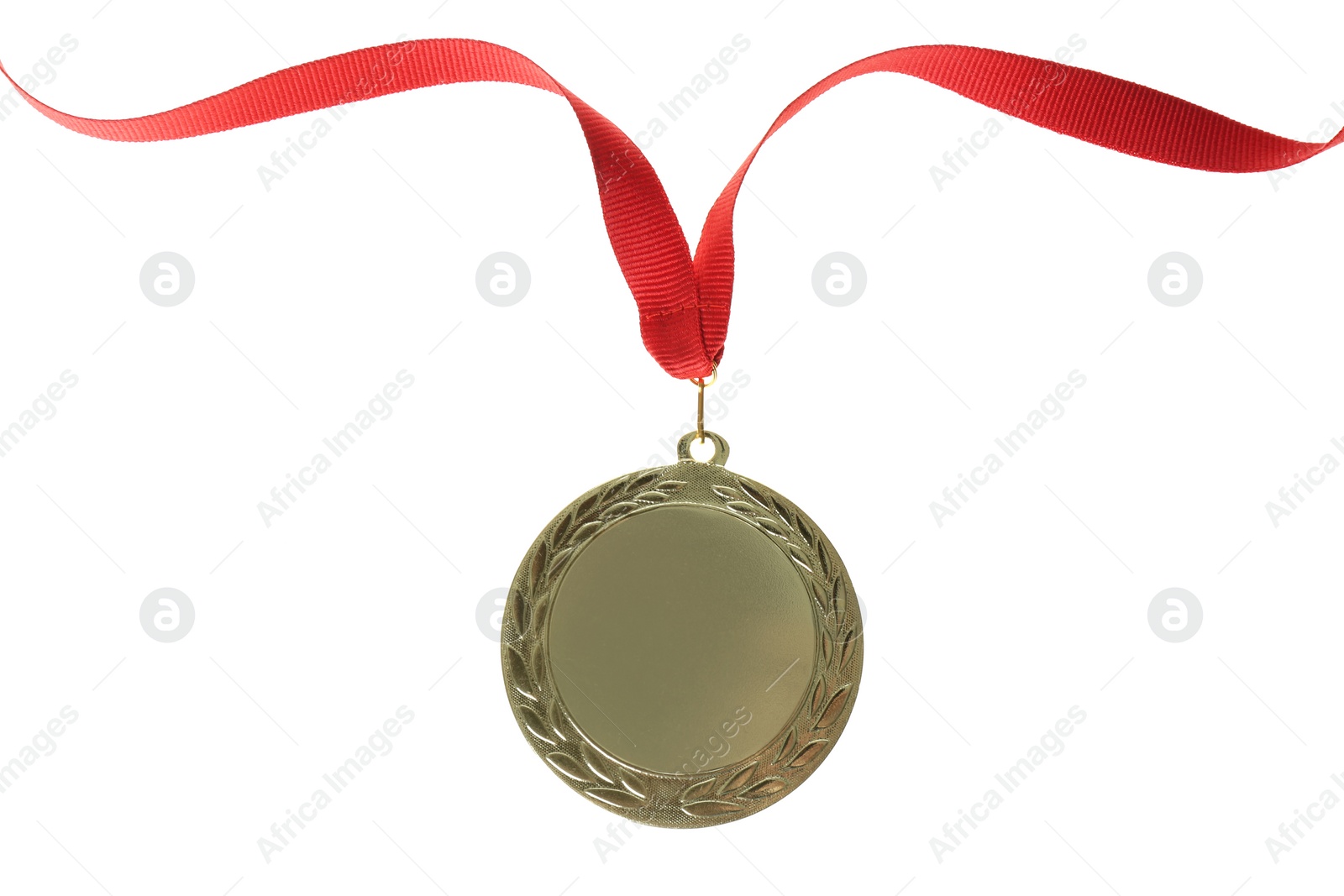 Photo of Gold medal isolated on white. Space for design