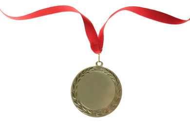 Gold medal isolated on white. Space for design