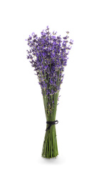 Photo of Beautiful fresh lavender bouquet isolated on white