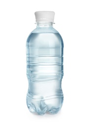 Photo of Bottle of drinking water on white background