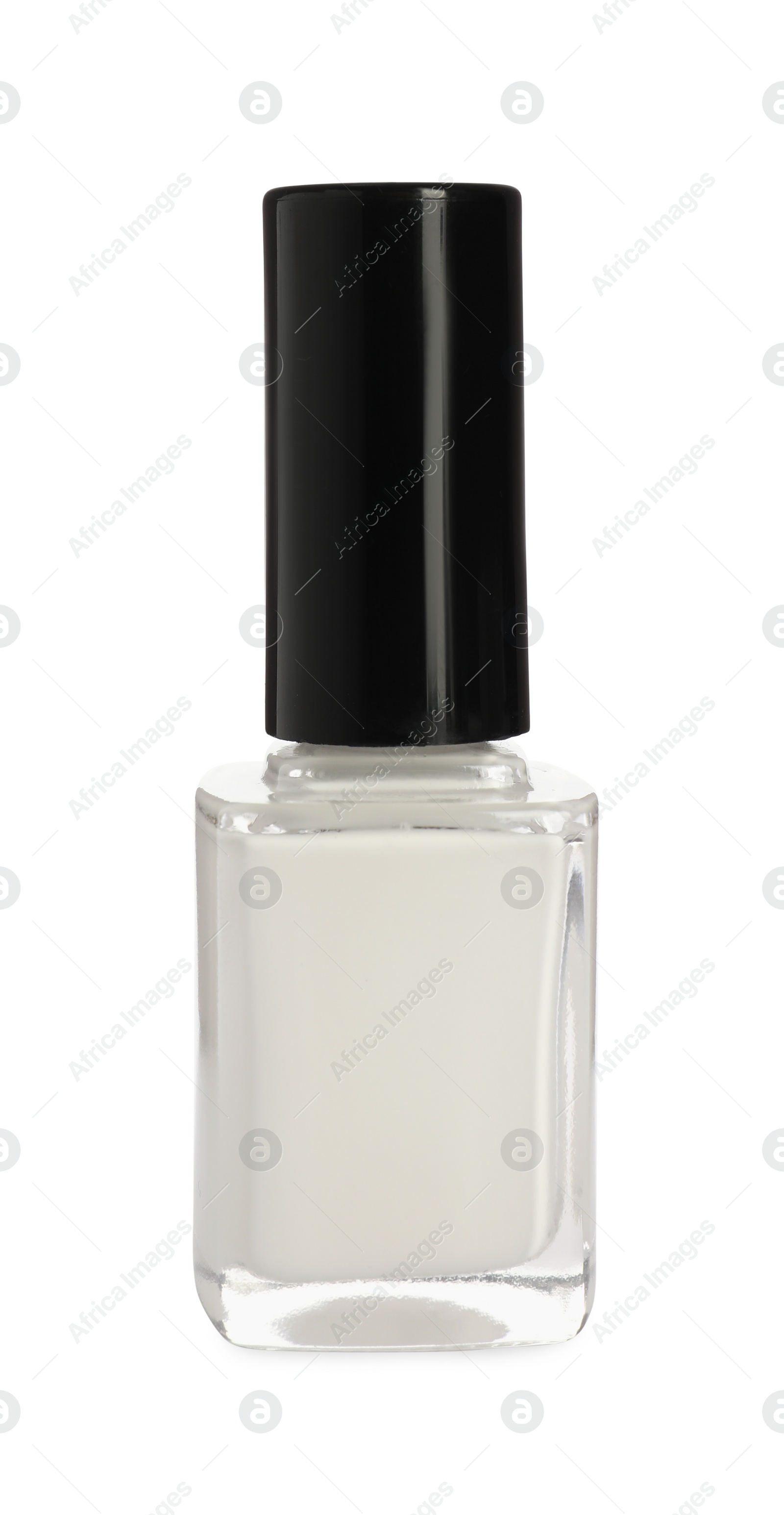 Photo of Beautiful nail polish in bottle isolated on white