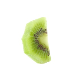 Photo of Slice of fresh kiwi on white background