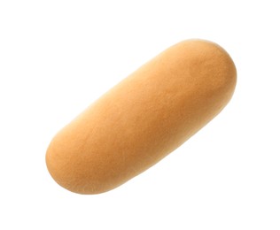 Photo of One fresh hot dog bun isolated on white