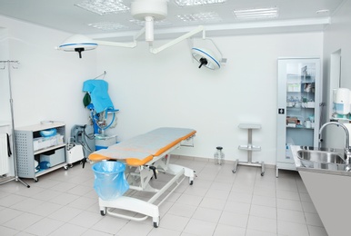 Interior of surgery room in modern clinic