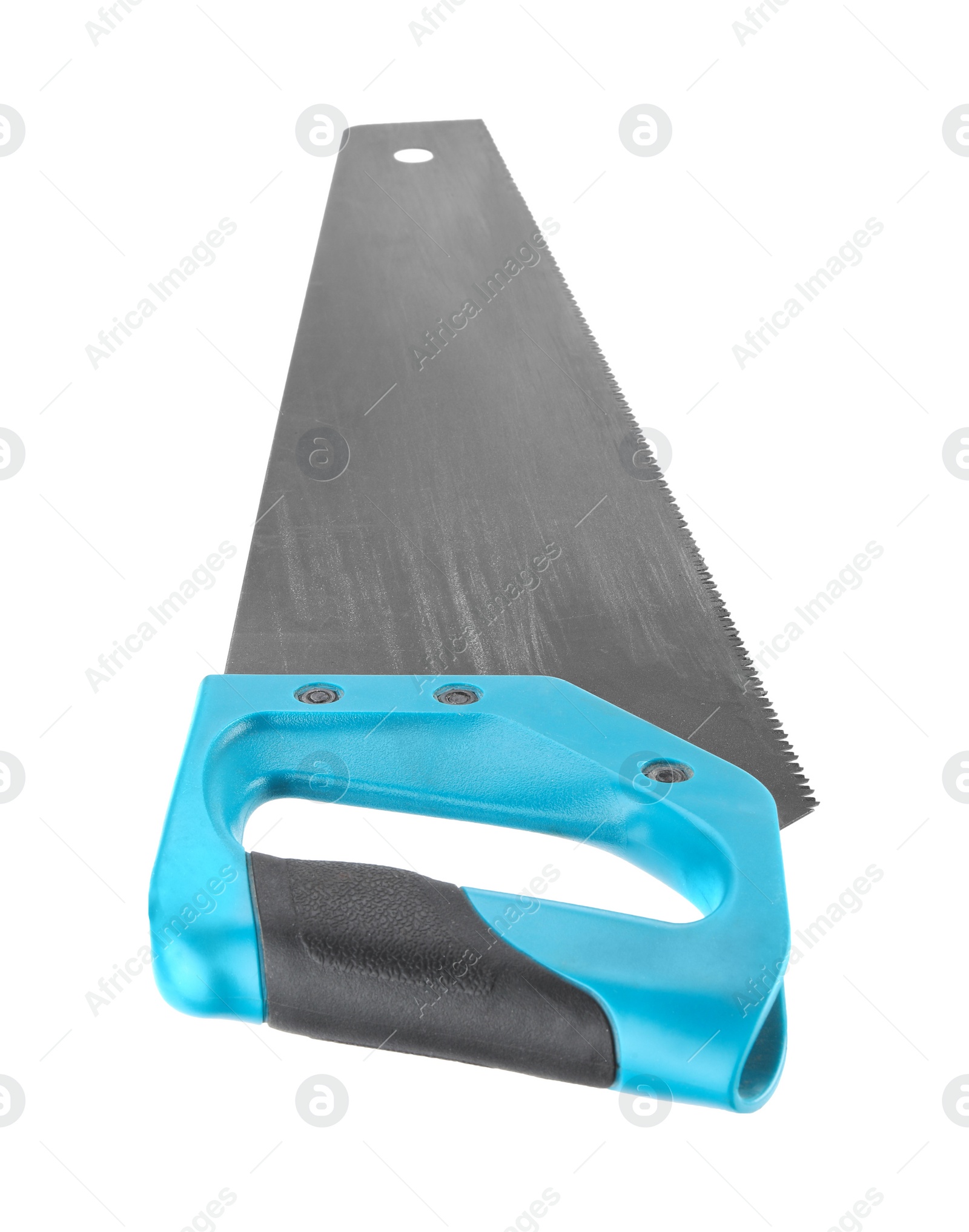 Photo of One saw with color hand isolated on white