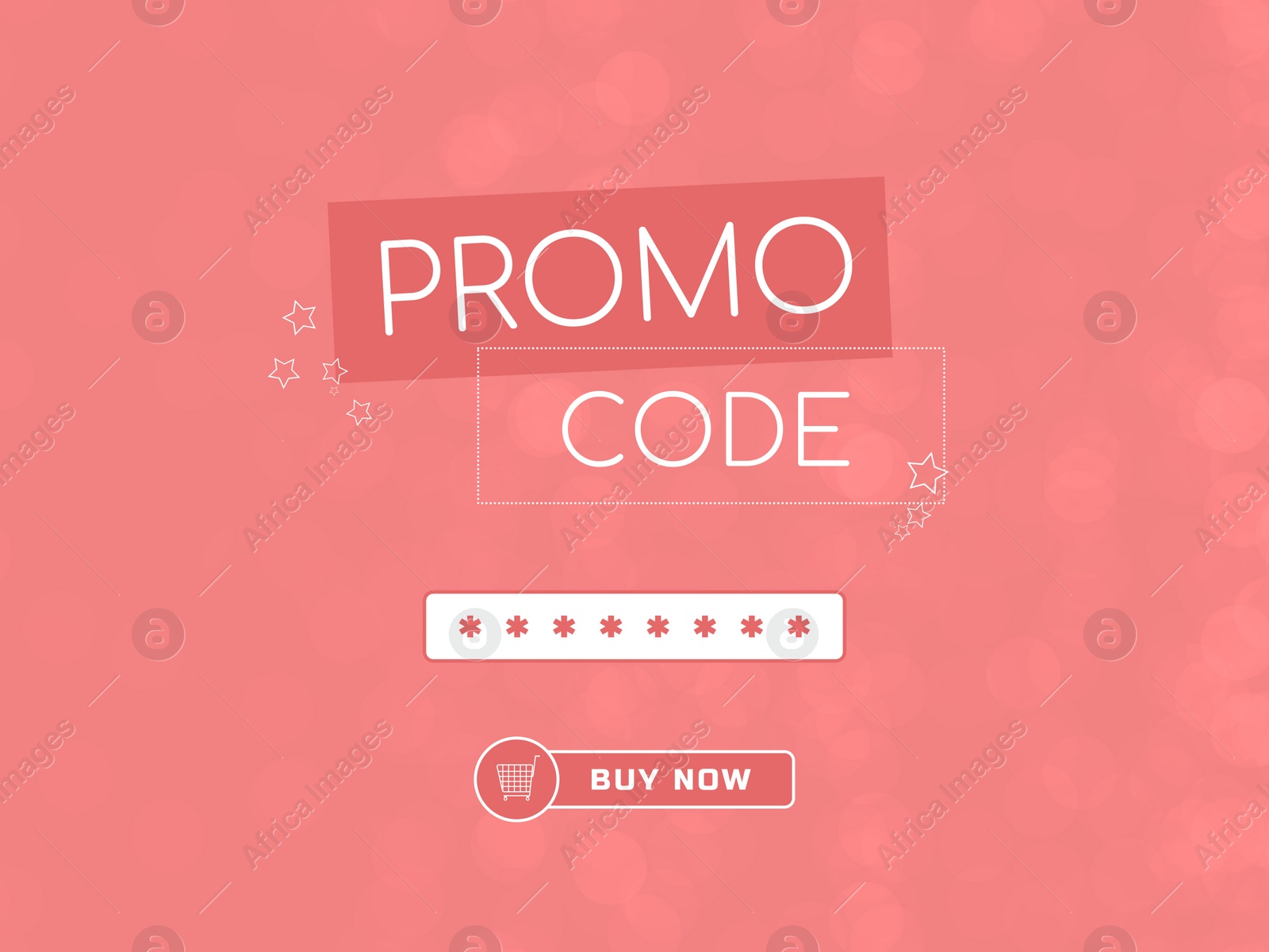 Illustration of Online shopping app with activated promo code, illustration