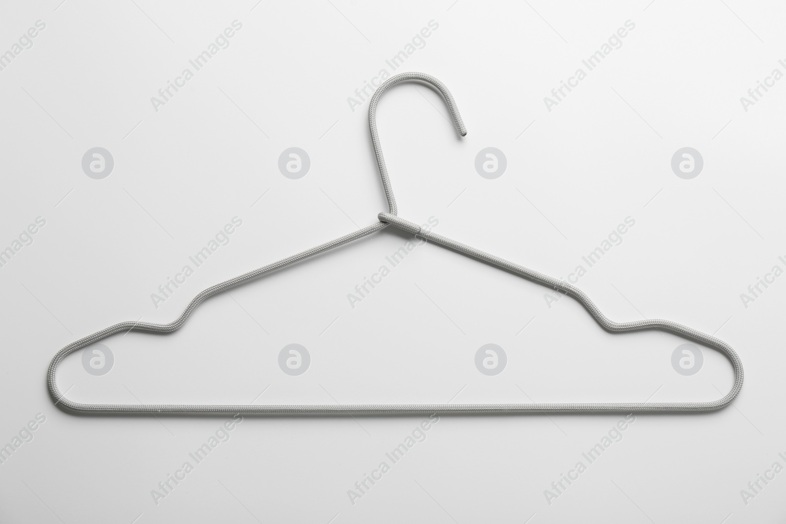 Photo of One hanger on white background, top view