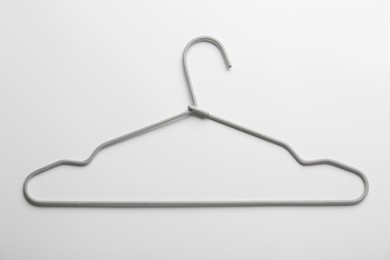 One hanger on white background, top view