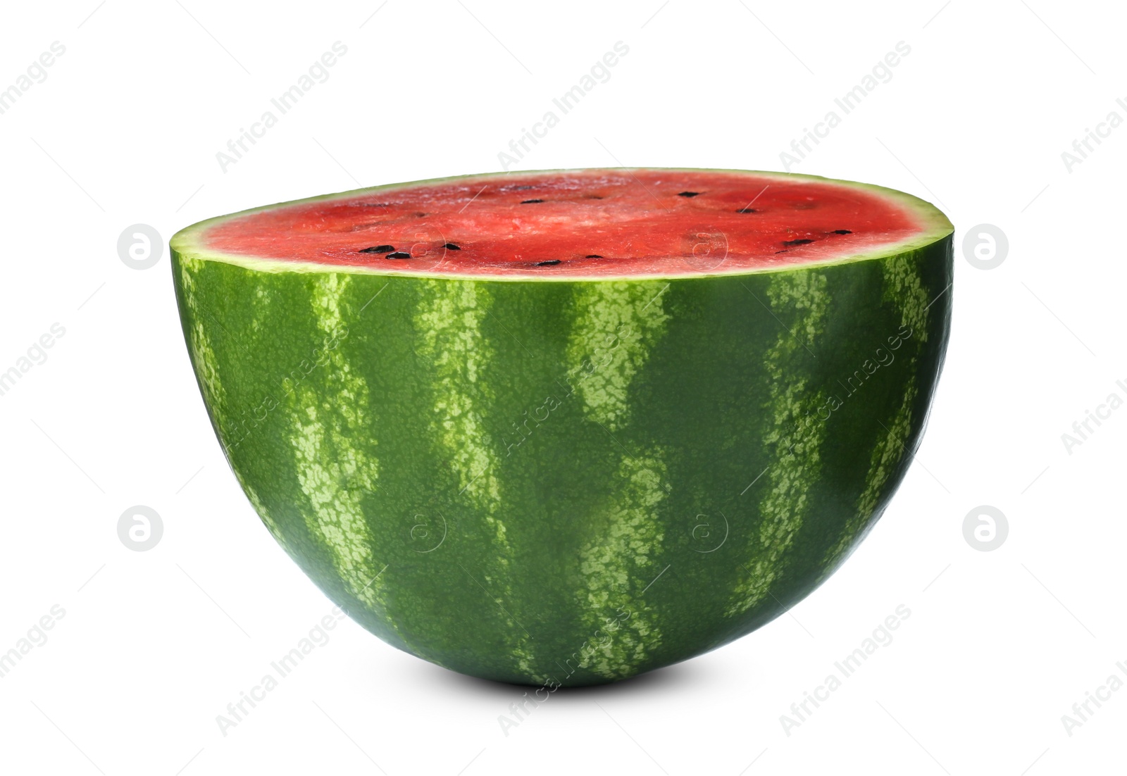 Photo of Cut delicious ripe watermelon isolated on white