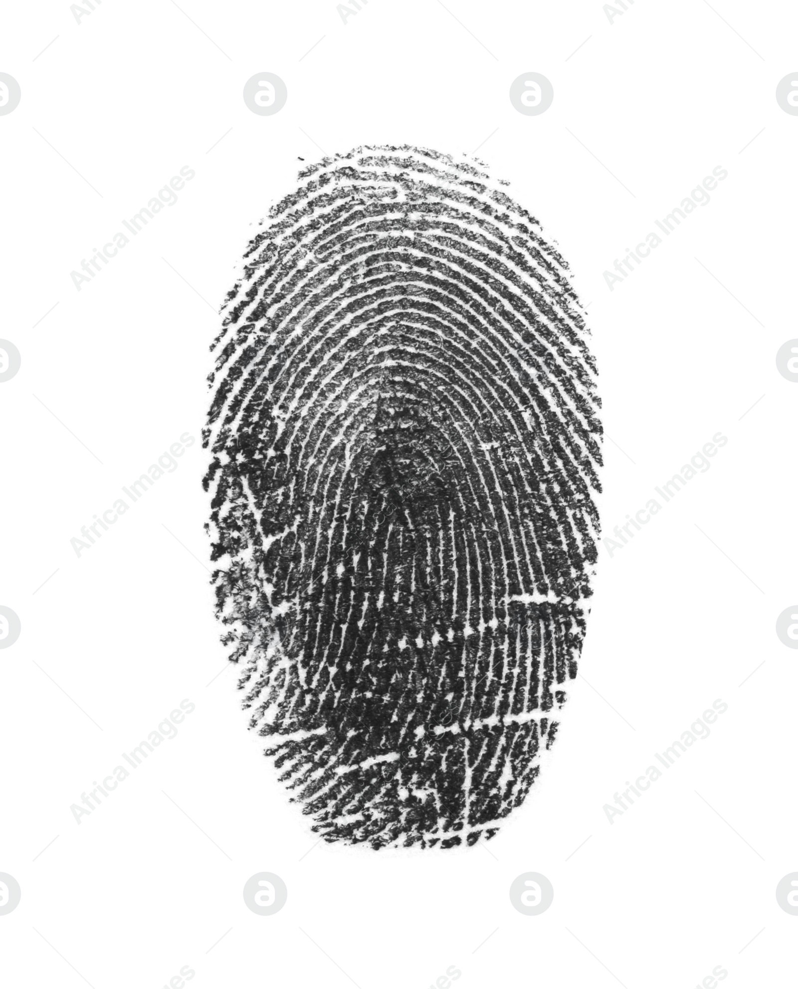 Photo of Black fingerprint made with ink on white background