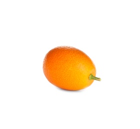 Photo of Fresh ripe kumquat isolated on white. Exotic fruit