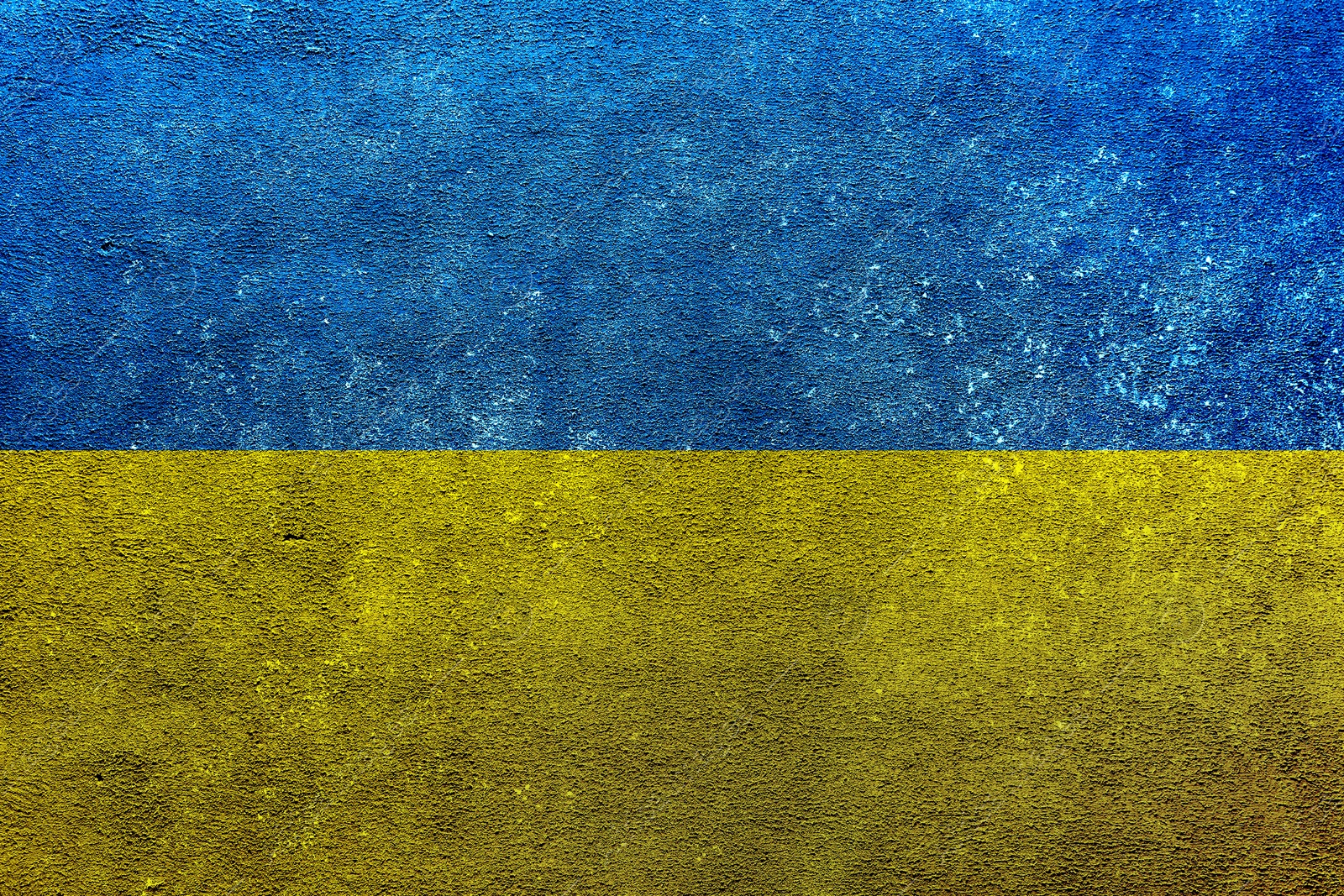 Image of National flag of Ukraine painted on textured surface