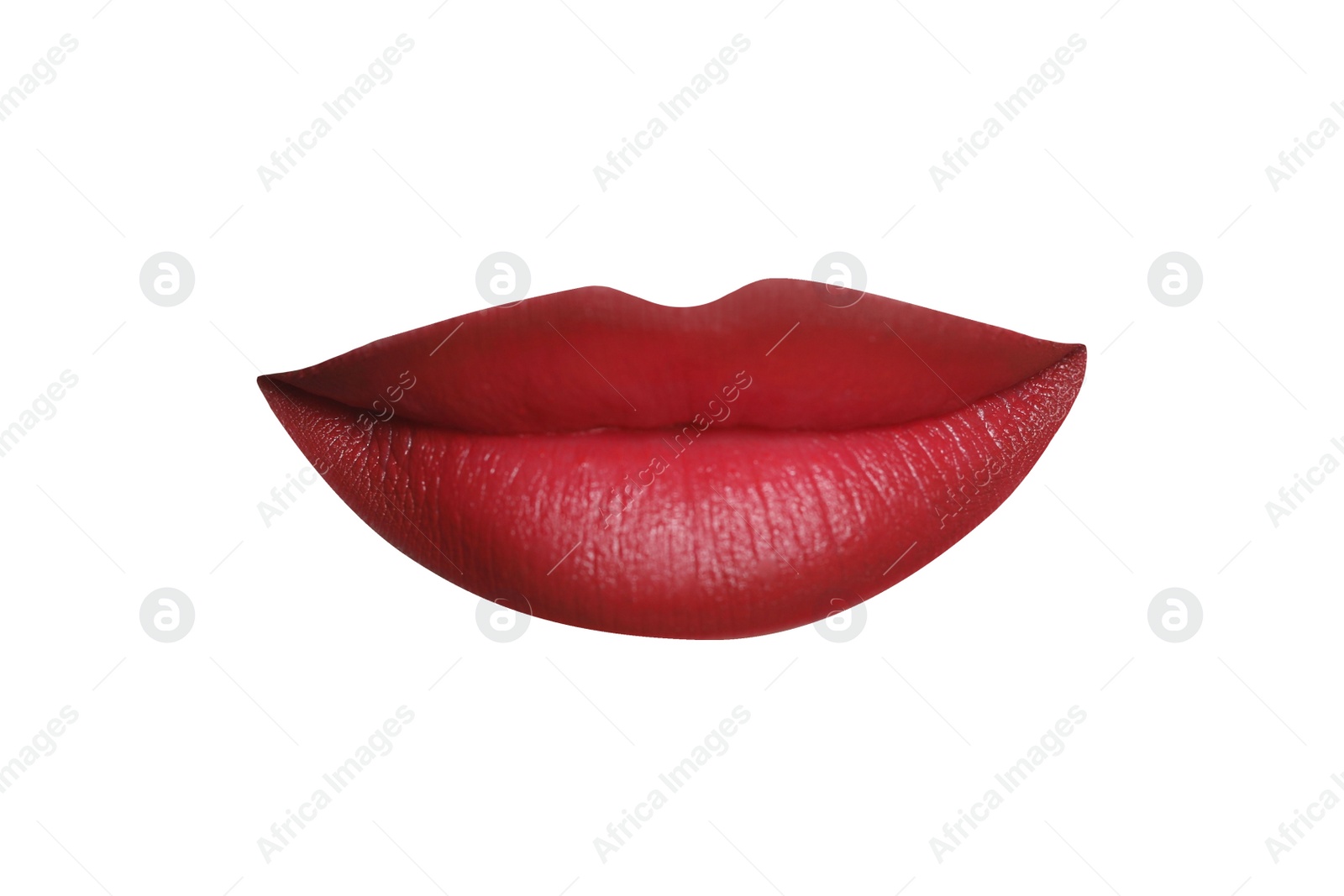 Image of Attractive lips with beautiful lipstick isolated on white