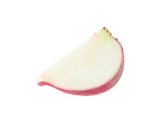 Photo of Piece of fresh ripe turnip on white background