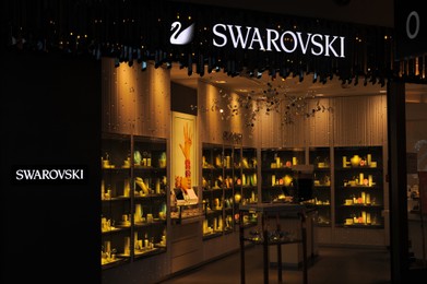 WARSAW, POLAND - MARCH 22, 2022: Official SWAROVSKI store in shopping mall