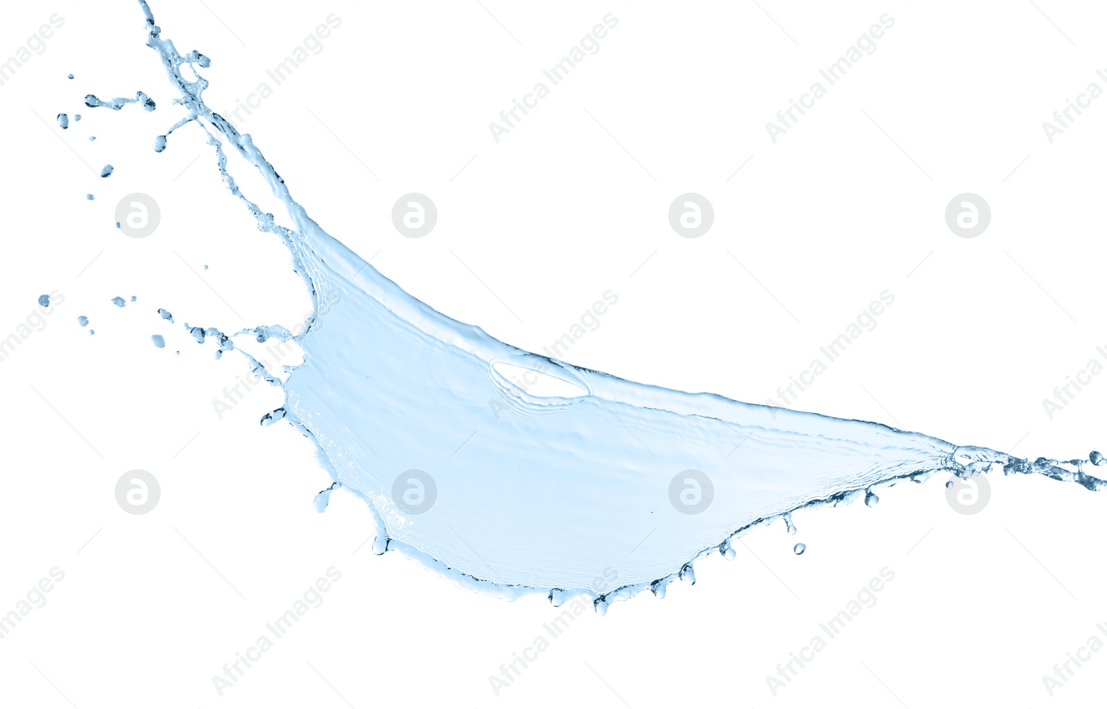 Photo of Splash of clear water on white background