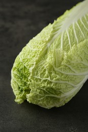 Photo of Fresh ripe Chinese cabbage on grey table