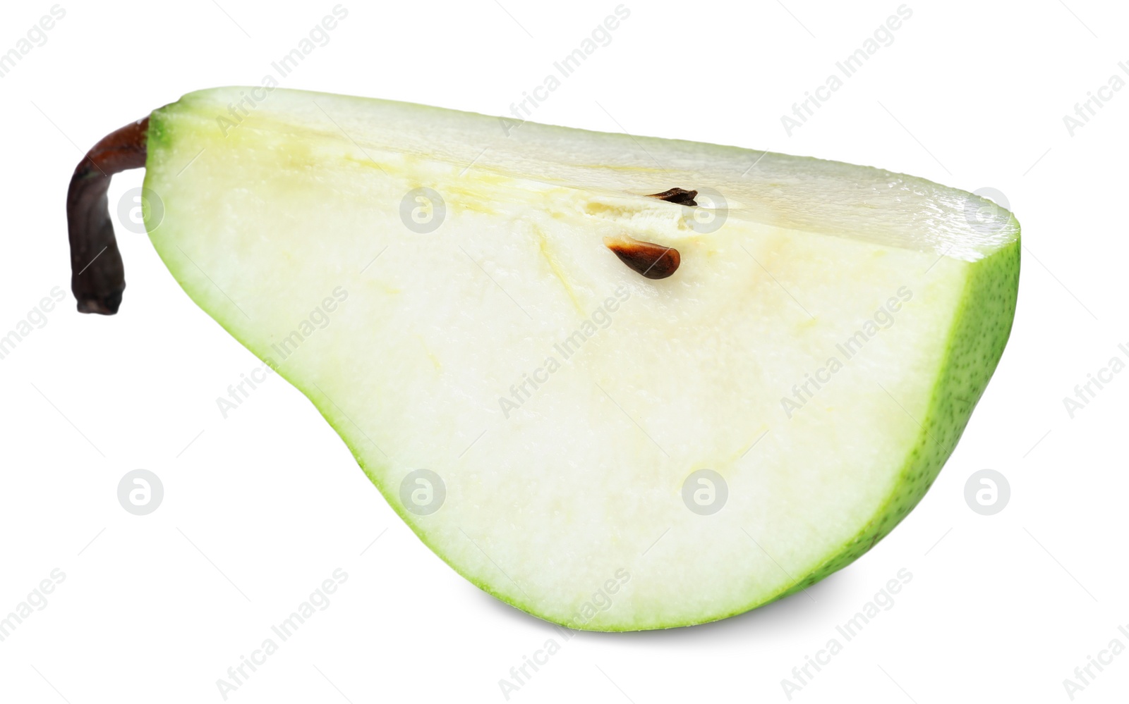 Photo of Piece of fresh ripe pear isolated on white