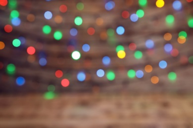 Photo of Blurred view of beautiful Christmas lights. Festive background