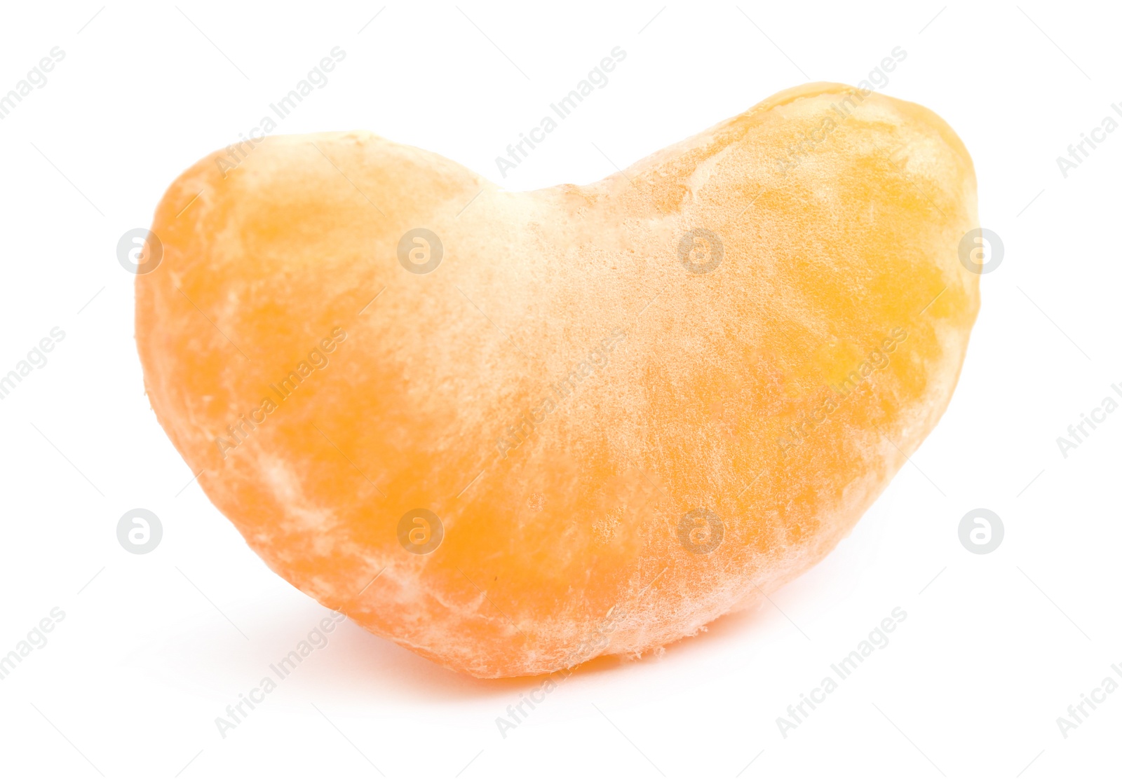 Photo of Piece of ripe tangerine on white background