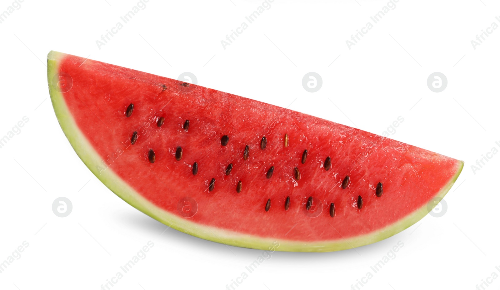 Photo of Slice of delicious ripe watermelon isolated on white