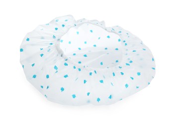 Waterproof shower cap with pattern isolated on white