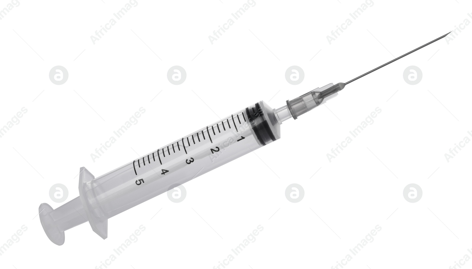 Photo of New medical syringe with needle isolated on white