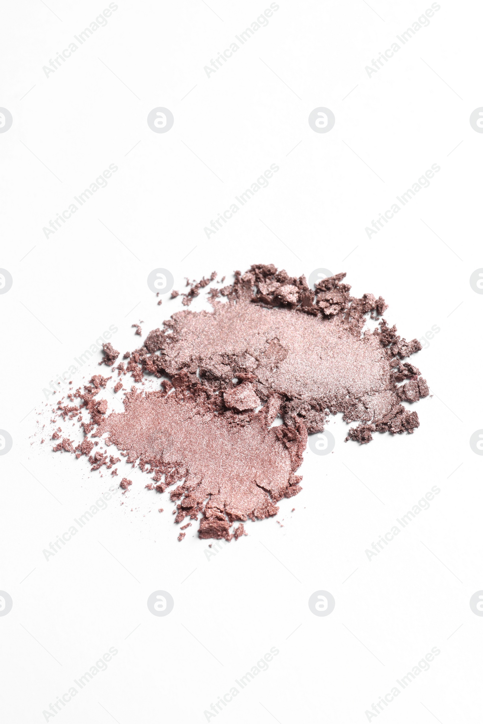 Photo of Crushed eye shadows on white background. Professional makeup product