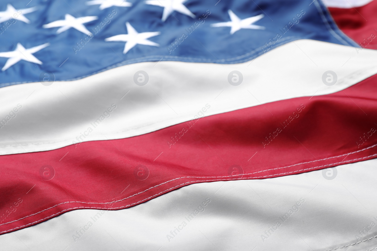 Photo of National flag of America as background, closeup view